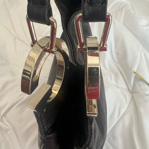 Gucci dark brown  Leather Shoulder Bag with gold GG accents - Picture 12 of 14